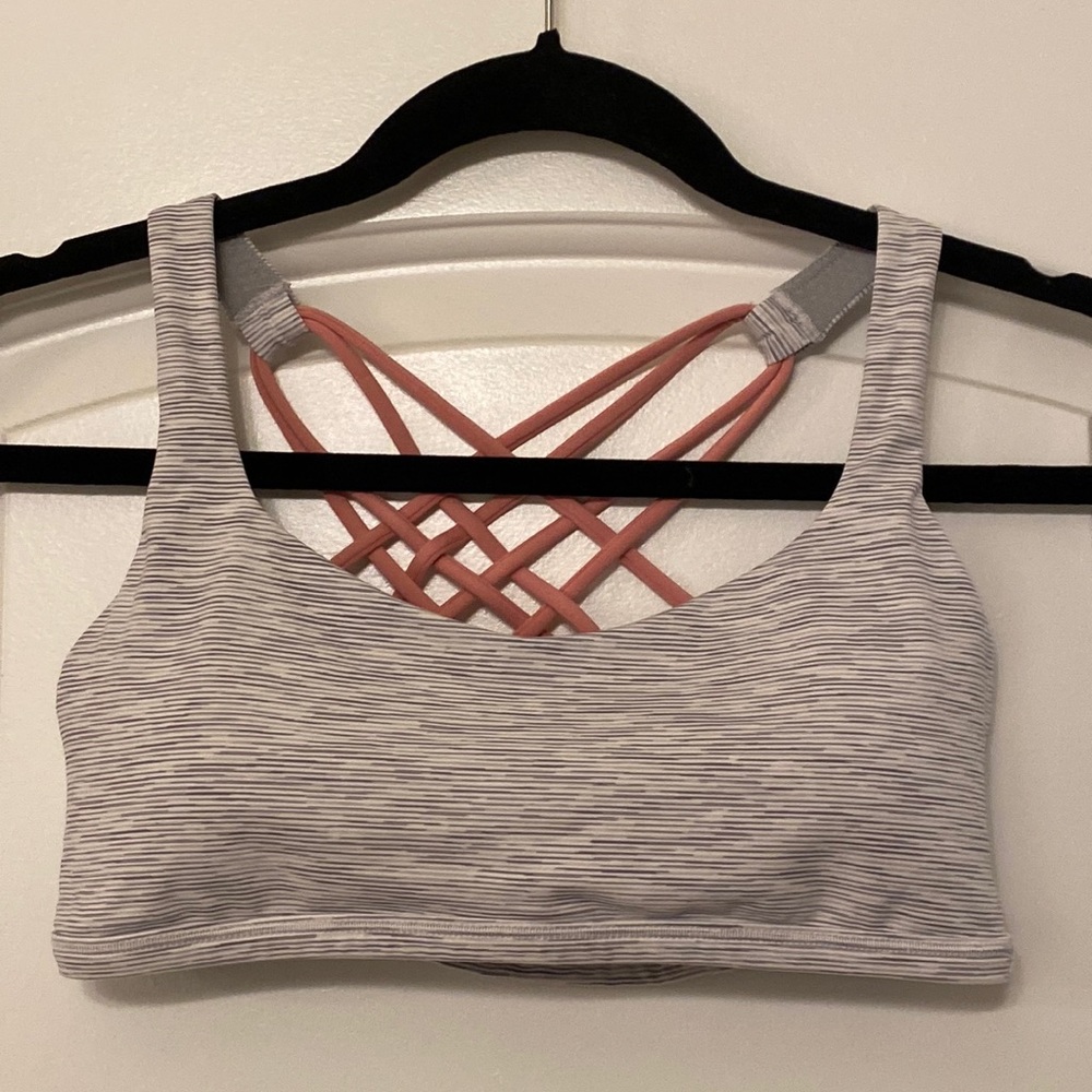 lululemon wee are from space nimbus battleship - free to be bra 6 gray pink